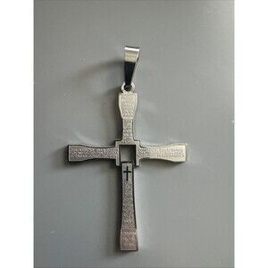 Dominic Toretto Style Cross Necklace Stainless Steel Cubic Zirconia Pendant